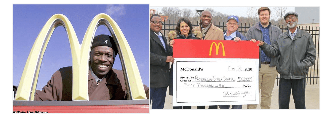 Herb Washigton in front of McDonald's